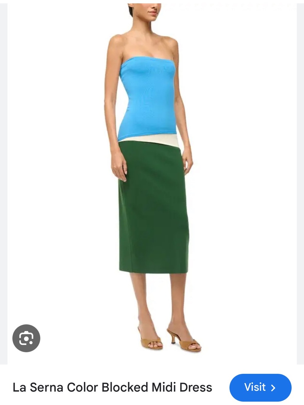 Staud La Serena colorblock strapless dress